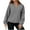 Gray, variant on qolati Womens Casual V Neck Sweatshirt Oversized Fleece Long Sleeve Shirts Lightweight Loose Drop Shoulder Solid Pullover Tops L