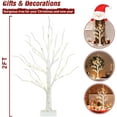 thumbnail image 3 of Artificial Tree for Christmas Decorations, 2FT Birch Tree with LED Lights, Warm White Fairy Lights Spirit Tree Lamp for Home Indoor Tabletop Centerpiece, Battery Powered, Timer, 3 of 5