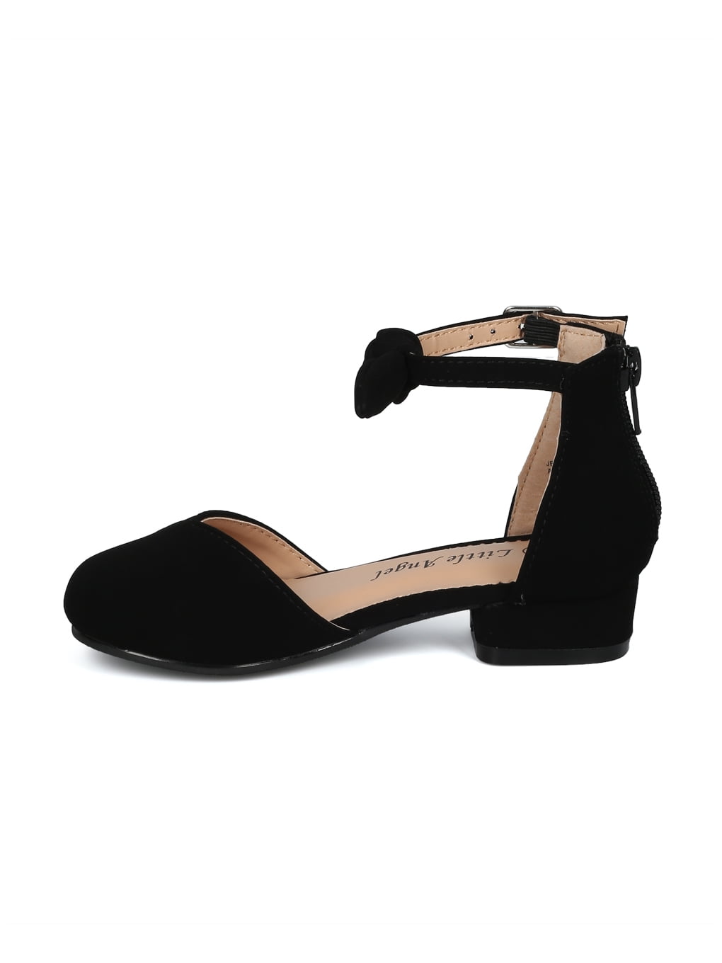 New Girl Little Angel Jenny-972E d/'Orsay Rose Embroidered Bow Ankle Strap Heel