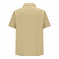 thumbnail image 5 of Xixinqiwan No Boundaries Linen Shirts for Men Button Down Short Sleeve Beach Shirt Dress Office Lapel Collar Shirt, 5 of 6