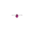thumbnail image 3 of VRJewels Solid 18k White Gold Dainty Pear Ruby Solitaire Ring for Her, 3 of 7