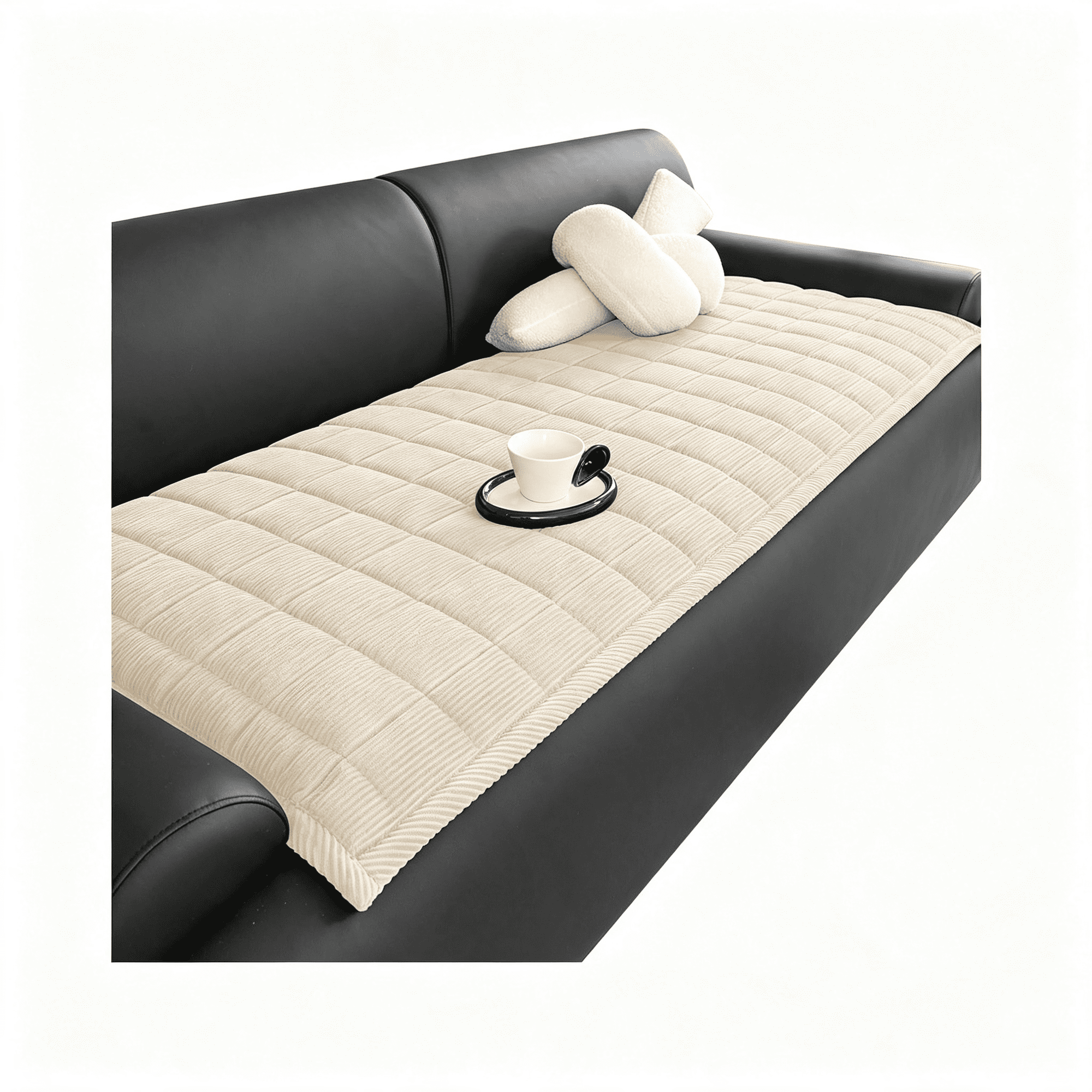 HIBIBUD Couch Covers for Dogs Washable Non Slip Fuzzy Durable Couch Covers for Extra Large Loveseat Sofa Pet Friendly Furniture Protector Covers Dog Mat for Couches (Off-White 27.6 ×70.9 )