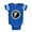 Royal Blue, variant on - Monogram Medallion F - Cute Infant Baby Football Bodysuit