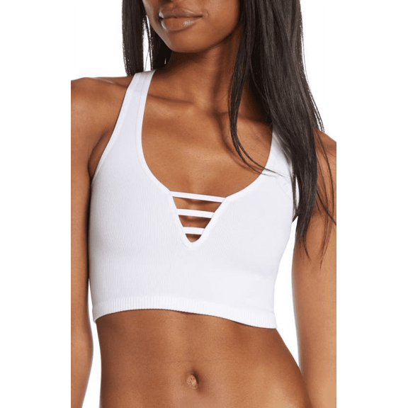 Women's Free People Intimately Fp Strapped in Crop Top, Size X-Small/Small - White
