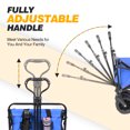 thumbnail image 5 of Collapsible Heavy Duty Beach Wagon Cart Outdoor Folding Utility Camping Garden Beach Cart with Universal Wheels Adjustable Handle Shopping (Blue), 5 of 7