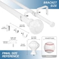 thumbnail image 2 of Urbanest Adjustable Double Curtain Rod Set Door Knob Manhattan Finials – 1″ Front & 5/8 Back Rod With Glossy White Rod, 48–84 Inches, 2 of 6
