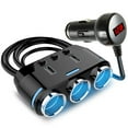 thumbnail image 4 of 3Way Car Cigarette Lighter Socket Splitter Dual USB Charger Power Adapter 12-24V, 4 of 10