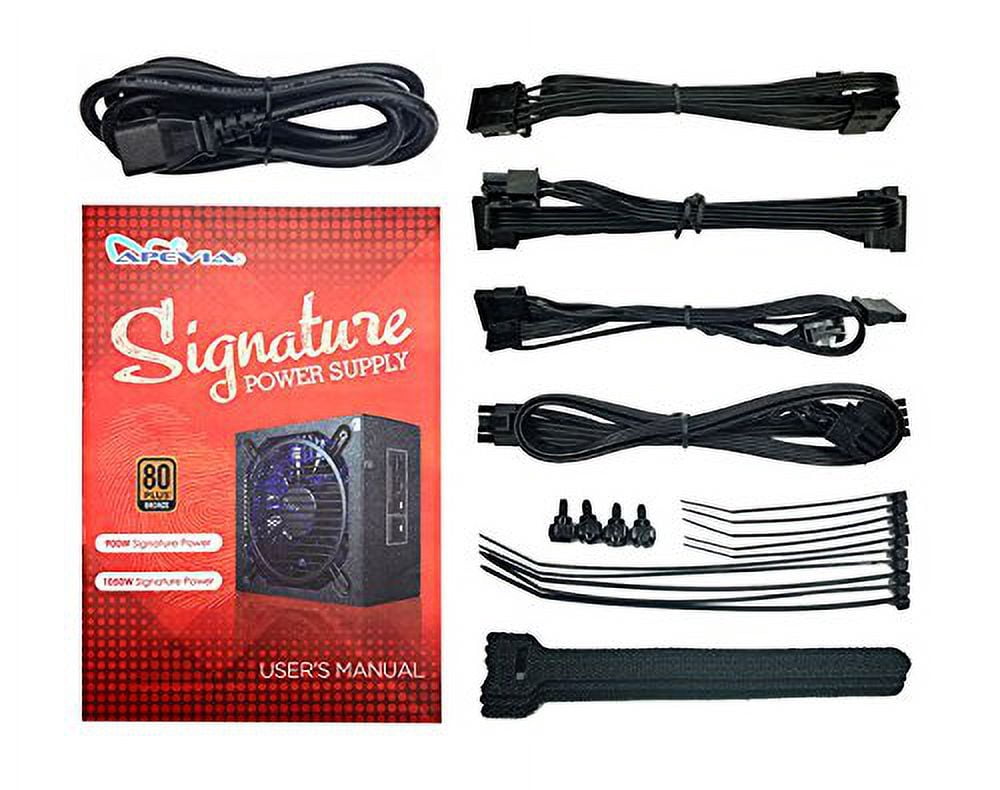 Apevia Signature ATX-SN1050W - Power supply (internal) - ATX - 80 PLUS Bronze - AC 115/230 V - 1050 Watt - active PFC - black sand blasted