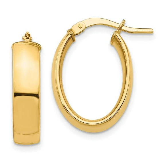 Primal Gold 14 Karat Yellow Gold 5mm Oval Hoop Earrings