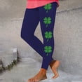 thumbnail image 2 of DDAPJ pyju St Patricks Day Women's Leggings Tummy Control Casual Clover Print Workout Leggings Trendy Comfy Yoga Pants Skinny Trouser Lightning Sales Blue XXXL, 2 of 4