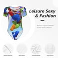 thumbnail image 4 of Rocae Mario pour une Pièce Col Rond Manches Courtes Justaucorps pour Femmes Justaucorps Basique Décontracté Combinaison Quotidienne T-Shirts-Grand, 4 of 7