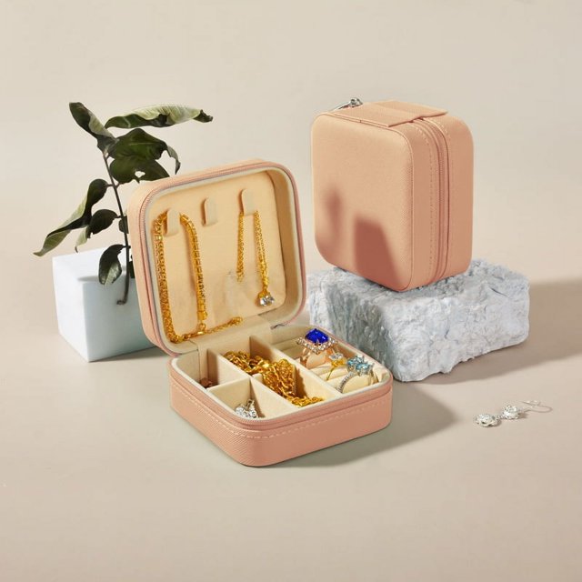 Caja de joyería portátil simple, mini caja de almacenamiento de joyas, caja de embalaje de joyería de anillo pequeño de viaje