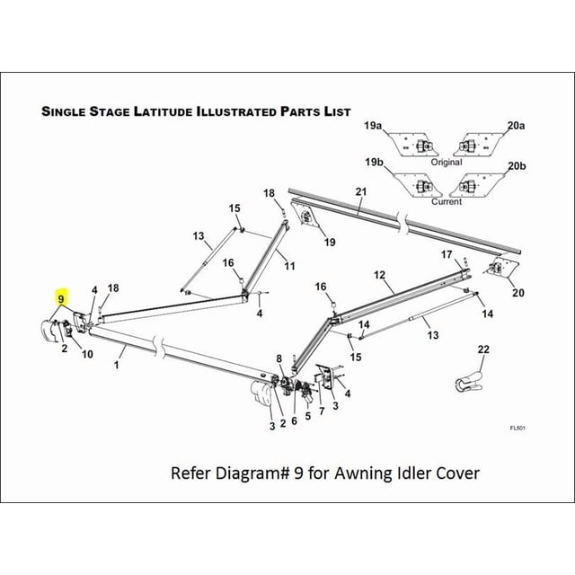 Carefree RV Auvent Idle Cover R001785-005 pour Utilisation avec Auvents de Latitude; Blanc
