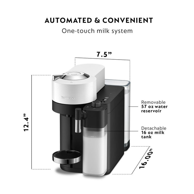 Nespresso, Vertuo Lattissima Coffee Machine, White, with Milk