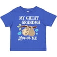 thumbnail image 3 of Inktastic My Great Grandma Loves Me with Sloth and Hearts Boys or Girls Toddler T-Shirt, 3 of 5