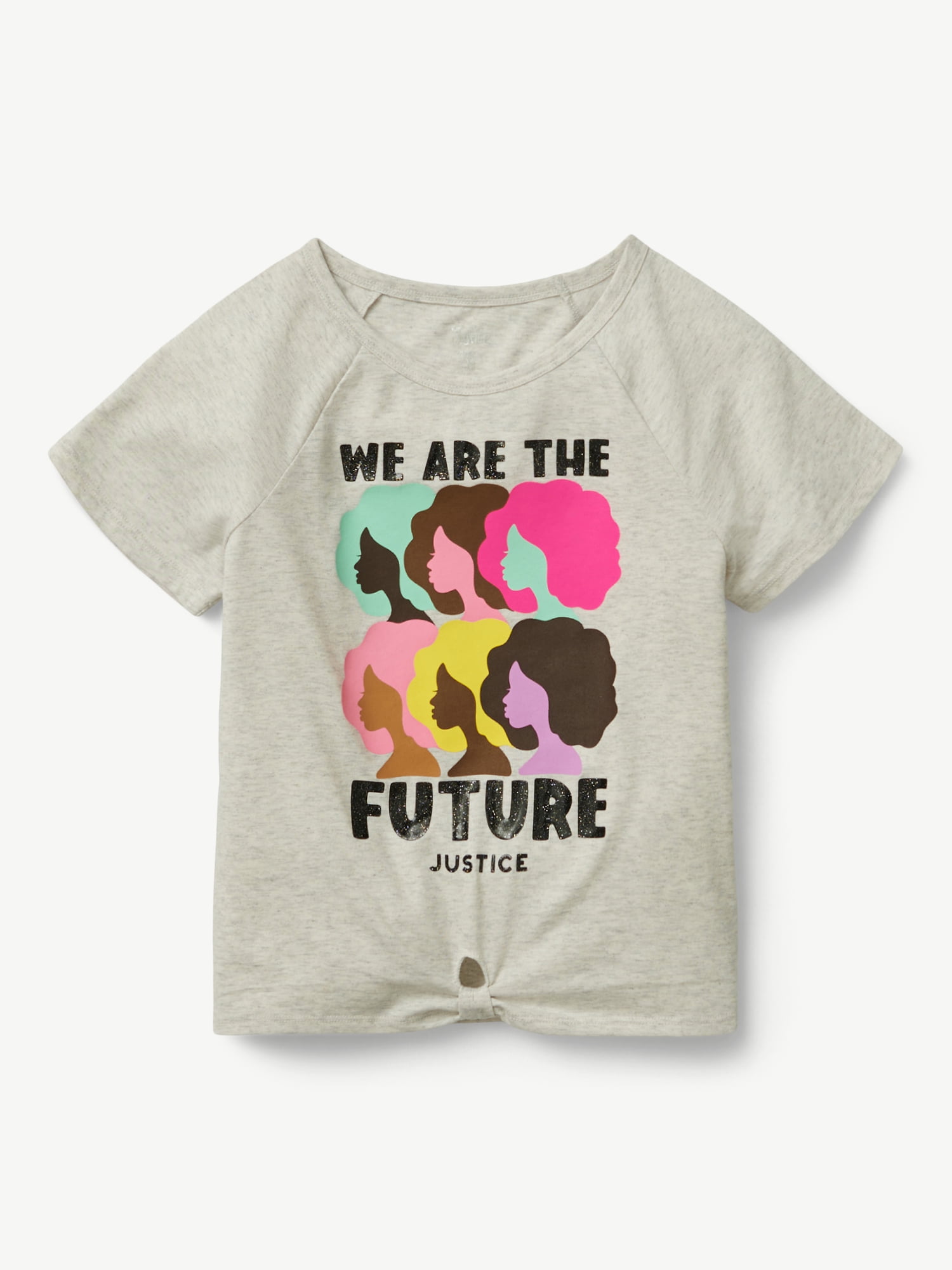 Justice Girl's Everyday Faves Short Sleeve Knot Front T-Shirt,Sizes XS-XLP