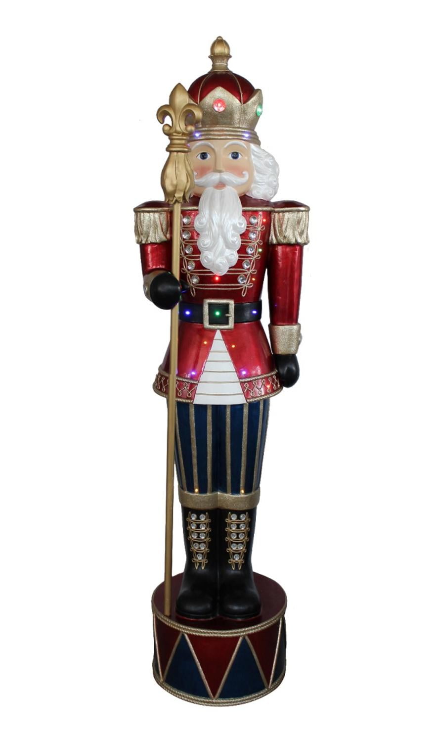 6' LED Lighted Commercial Grade Jeweled Nutcracker with Scepter