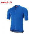 thumbnail image 3 of Santic - Maillot de ciclismo para hombre, manga corta, para bicicleta de carretera, transpirable, antideslizante, de secado rápido, con bolsillos reflectantes WM0C02156, 3 of 5