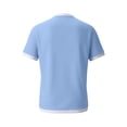 thumbnail image 5 of NinXxx Men's Summer Knit Pocket Breathable Casual Blend Comfort Tee Light Blue L, 5 of 6