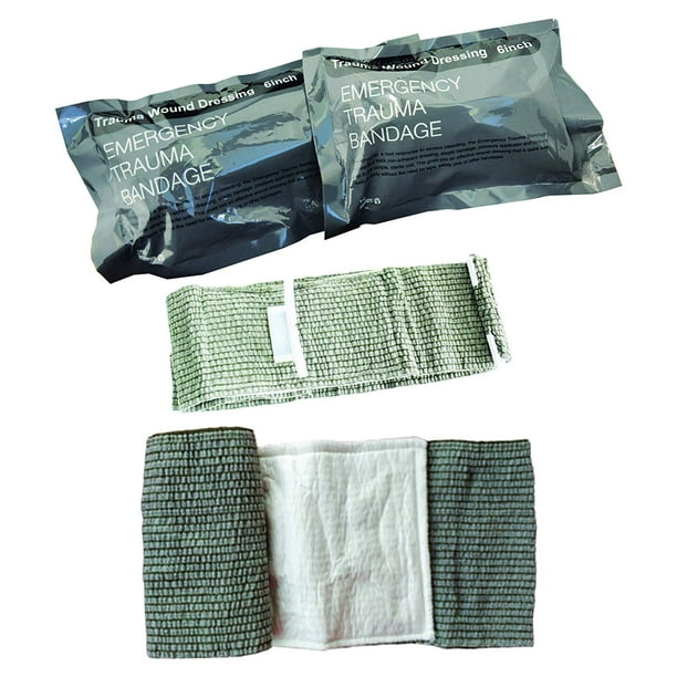 2 Pieces Trauma Bandage 6" Emergency Military Style Battle Wound