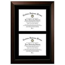 Campus Images LEGBS001DD-1114 11 x 14 in. Double Degree Legacy Black Certificate Frame with Black & Silver Mats