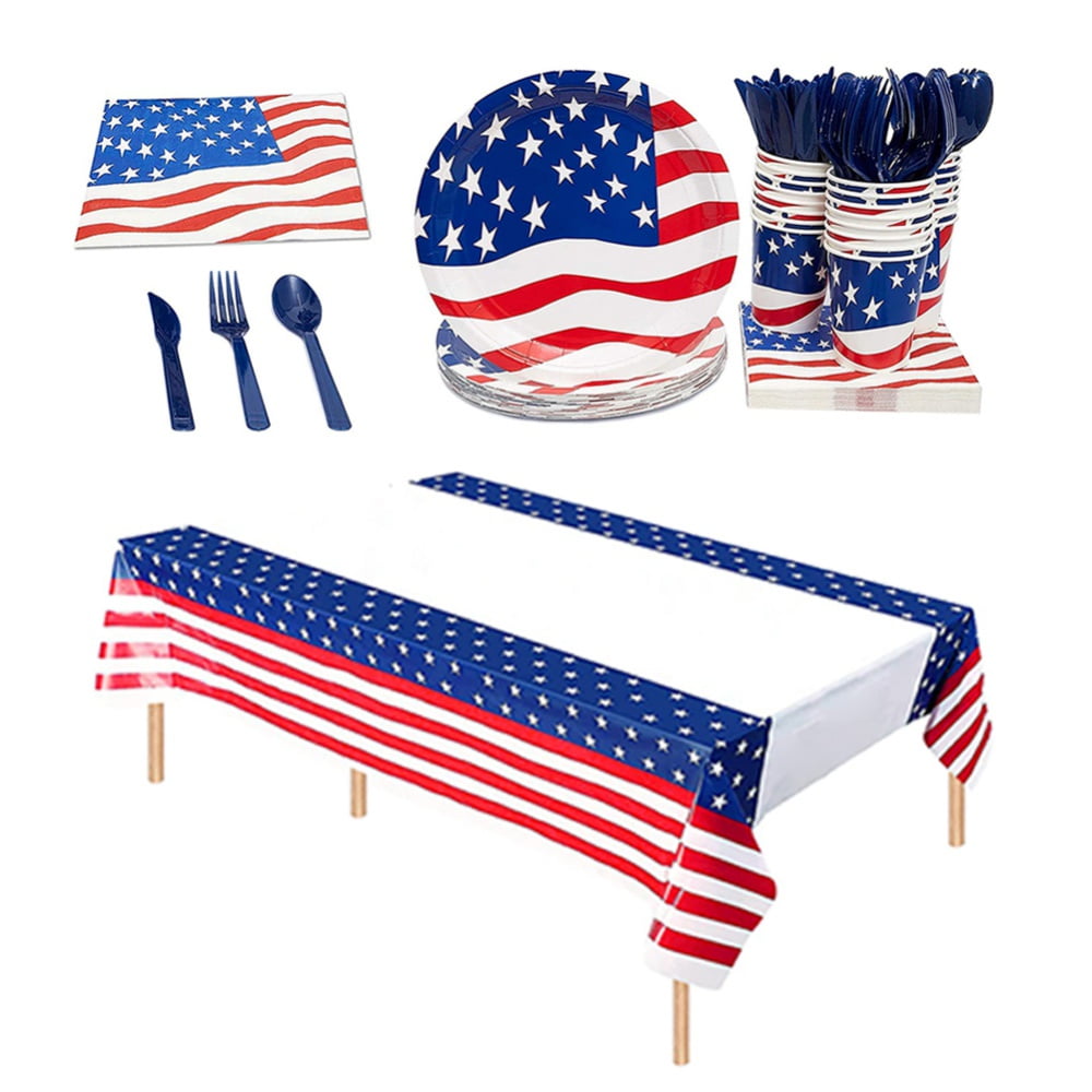 American Flag Patriotic Party Supplies Disposable Napkins and Paper