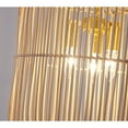 thumbnail image 3 of Design Living 1-Light D16" Gold Metal Chandelier With Natural White Wood Shade, 3 of 6