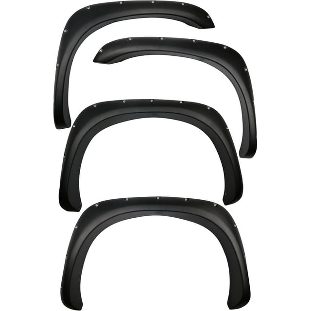 2002-2008 Ram 1500, 2003-2009 Ram 2500 3500 | LAX Pocket Bolt-Riveted Rugged Style Fender Flares | Paintable Matte Black Wheel Flare Cover | Front and Rear Wheel Protector | 4 PCS