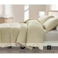 thumbnail image 4 of Chezmoi Collection Cliff 3-Piece Lightweight Cooling Comforter Set, Queen- Rayon Derived from Bamboo & Polyester Blended, Soft Breathable Bedding for Hot Sleepers, Sand, 4 of 9