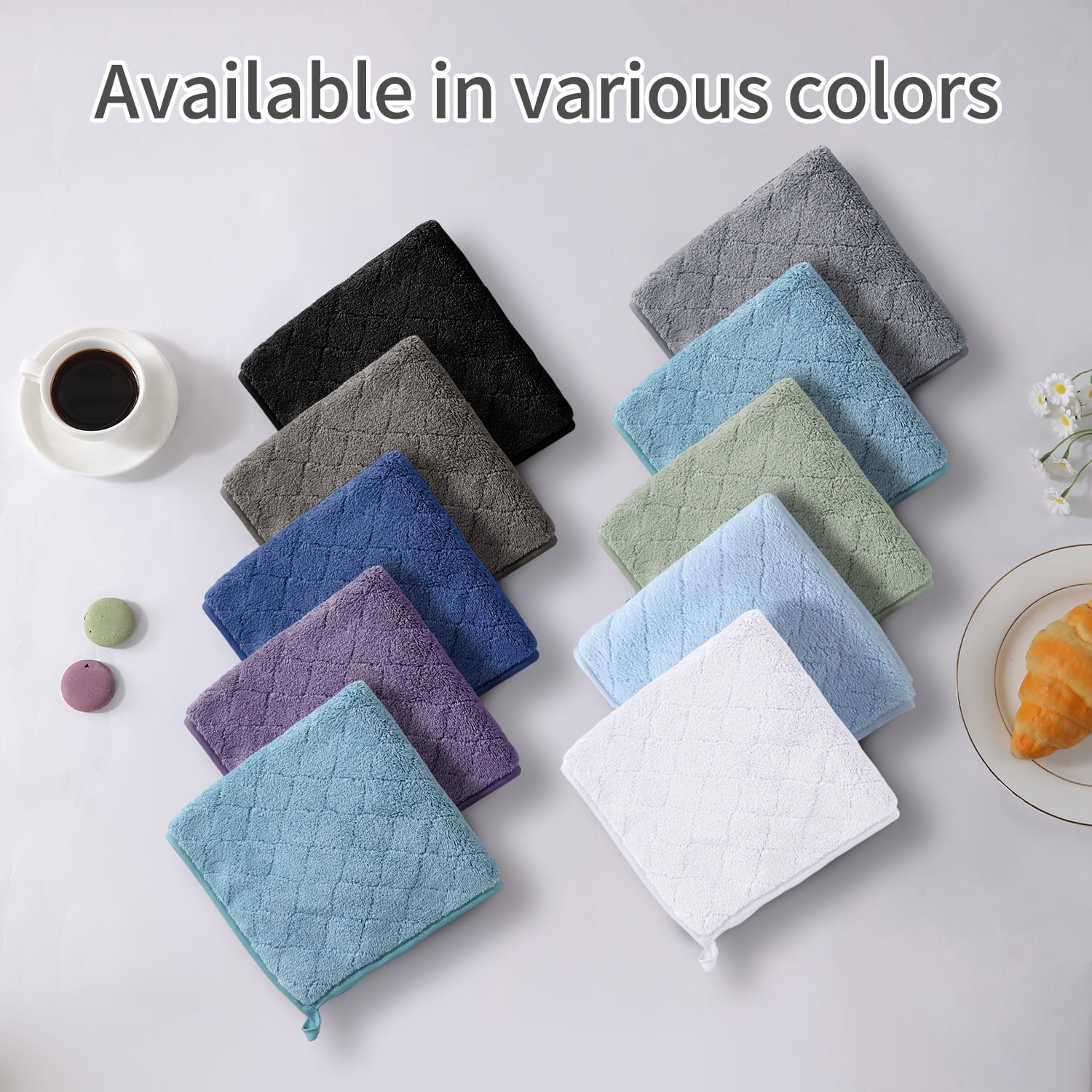 Jessy Home 24 Pack Dark Gray Washcloths for Bathroom 13x13 Inch Ultra Soft Hand Face Towels