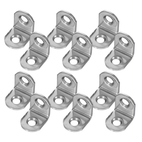 12pcs Stainless Steel L Bracket 90 Degree Shelf Support for Wood Shelves