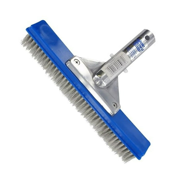 Blue Devil B3110 10-Inch Algae Brush - Stainless Steel Pool Brush for Spas & Pools - Deluxe Algae Remover with Metal Back - No Assembly