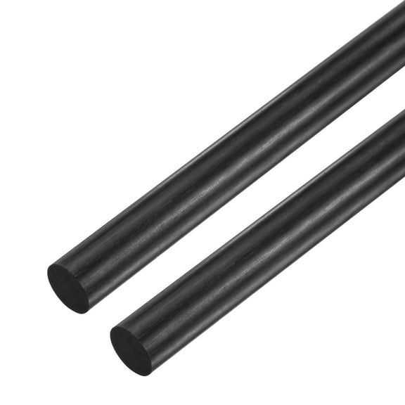 Uxcell 2-Pack Carbon Fiber Rods, 300mm Length 10mm Dia Carbon Fiber Solid Matte Pole