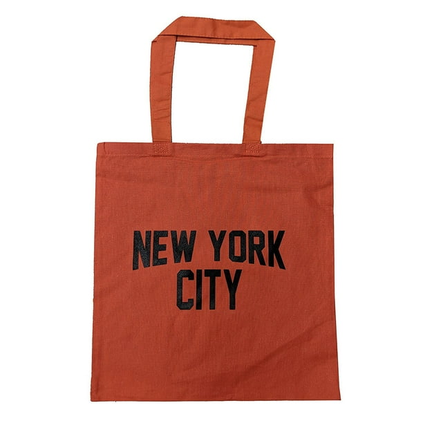NYC Tote Bag New York City 100 Cotton Canvas Screenprinted (Orange
