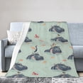 thumbnail image 3 of Hippo Blanket,Cute Whimsical Water Scene 60x50, 3 of 6