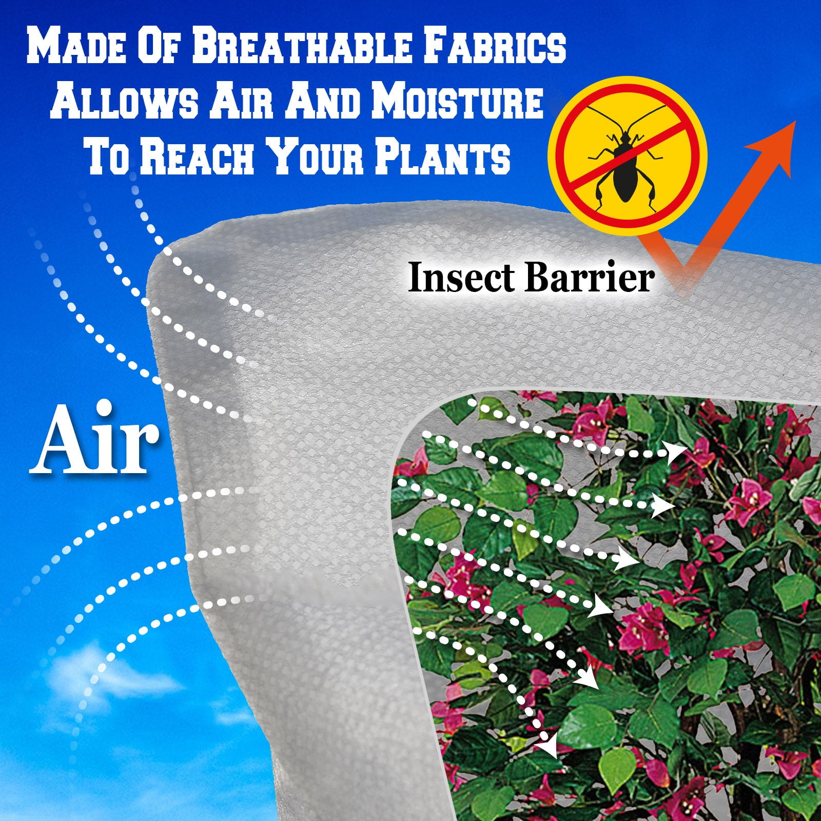 SOLAXO Warm Worth Plant Cover Tree/Shrub Cover Plant Protecting &Frost Protection Bag Multi-Size Plant Covers Freeze Frost Protection (120''x120'',6 Pack)