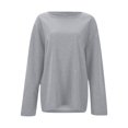thumbnail image 4 of Fgnfyis Womens Crewneck Sweatshirt Casual Solid Color DIY Loose Fit Pullover Comfortable Stylish Top Sweatshirts for Women, 4 of 6