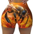thumbnail image 2 of Goofa Honeybee On Vibrant Flower Printed Workout Shorts Women Seamless Scrunch Butt Lifting High Waisted Gym Booty Shorts Elastic Workout Shorts-XX-Large, 2 of 8