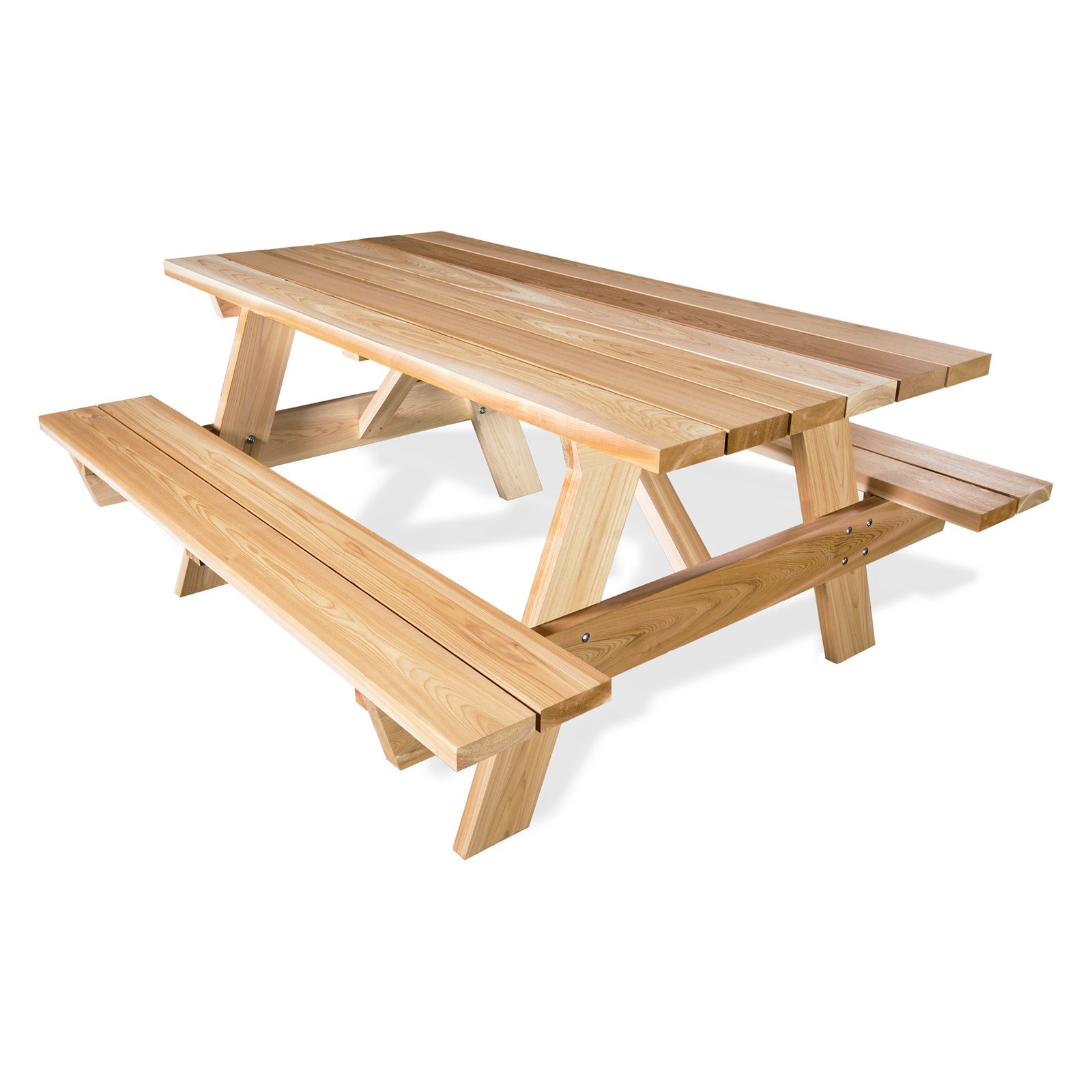 All Things Cedar 6 ft. Picnic Table With Attached Benches