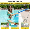 thumbnail image 4 of VEVOR Pool Rail 48x36 Pool Railing 304 Stainless Steel 250LBS Load Capacity Silver Rustproof Pool Handrail Humanized Swimming Pool Handrail with Blue Grip Cover & M8 Drill Bit & Self-Taping Screws,, 4 of 9