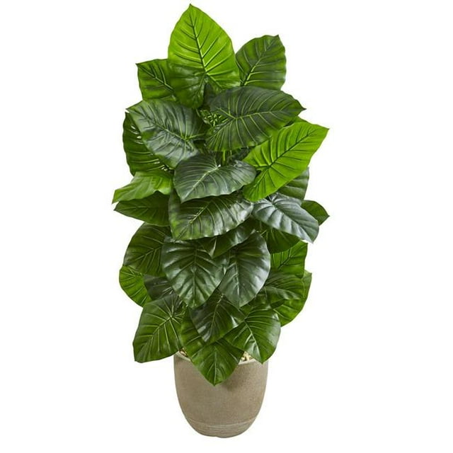 Nearly Natural 9278 53 in. Taro Artificial Plant in Sand Stone Planter
