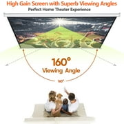 ZENSTYLE 100 Diagonal Projection Screen Portable Projector Movies Screens for Home Theater White
