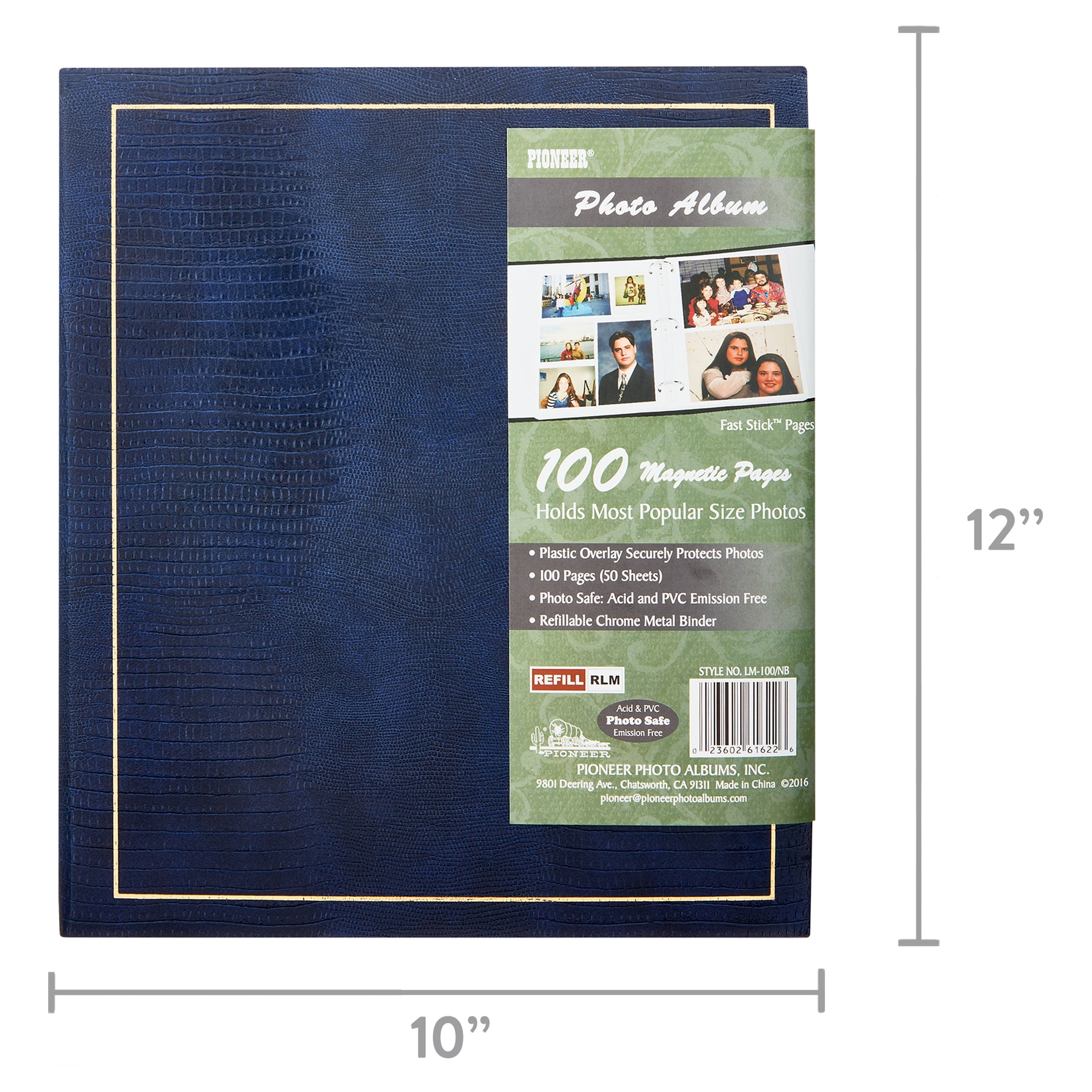 Pinnacle 8x10 Magnetic Blue Photo Album, 100 pages 