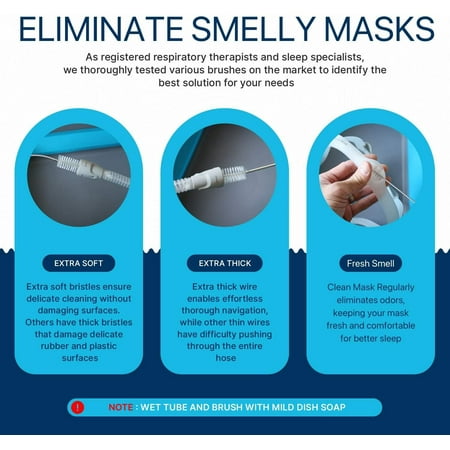 CPAP Cleaning Kit with Thick Wire Brush, Collapsible Wash Basin, Compatible with 22mm and 15mm Hose