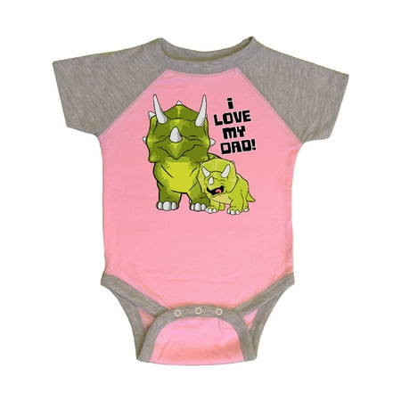 

Inktastic I Love my Dad with Baby and Daddy Triceratops Gift Baby Boy or Baby Girl Bodysuit