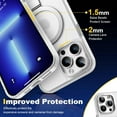 thumbnail image 3 of For Apple iPhone 15 Plus 6.7 inch Matte Transparent Metal Edge Camera Cover Magnetic Rind Stand Car Mount Holder Magsafe Wireless Charging Shockproof Hybrid Case Cover Clear, 3 of 8
