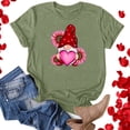 thumbnail image 6 of Womens Valentine's Day Shirts Short Sleeve Fashion Graphic Basic T-Shirts Casual Pullover Tunic Tops (S, C Green), 6 of 7