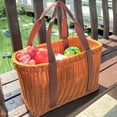 thumbnail image 4 of Picnic Basket Fruit Flower Display Box Pp Imitation Rattan Store Sundries Snacks Handmade Wicker Bag, 4 of 12
