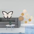 thumbnail image 2 of Reloj De Pared De Mariposa Acrílica Y Decoración Artística Tejida En Ratán Para Oficina, Comedor, Habitación Infantil, Casa De Campo, Salón De Té, Pasillo, Dormitorio, Porche, Cafetería., 2 of 8