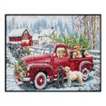thumbnail image 1 of Cuadros Decorativos Bordado completo Hilo de algodón ecológico 14CT Impreso Kit de punto de cruz de coche de Navidad Ehuebsd embutido en tela, 1 of 1
